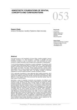 kinesthetic foundations of spatial concepts and configurations