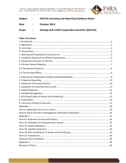 SACCOs Guidance Notes, 2013
