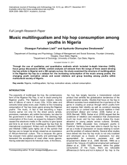 Music multilingualism and hip hop consumption among youths in