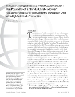 The Possibility of a "Hindu Christ