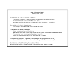 Mass, Volume and Density Test yourself Cards I can describe the