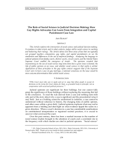 The Role of Social Science in Judicial Decision Making