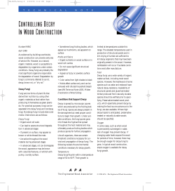 Controlling Decay In Wood Construction