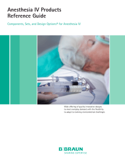 Anesthesia IV Products Reference Guide