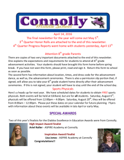 April 14, 2016 The final newsletter for the year will come out May 5