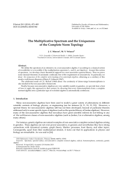 The Multiplicative Spectrum and the Uniqueness of the - PMF-a