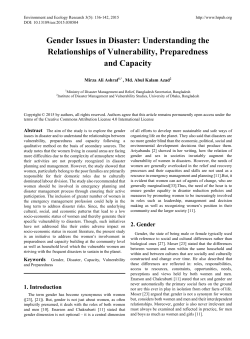 Gender Issues in Disaster - Horizon Research Publishing