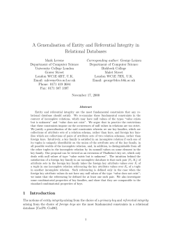A Generalisation of Entity and Referential Integrity in Relational