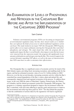 an examination of levels of phosphorus and nitrogen in the
