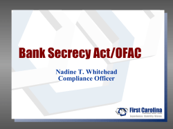 Bank Secrecy Act/OFAC