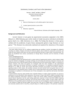 Sentiments, Conduct, and Trust in the Laboratory