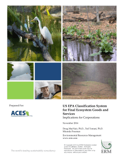 US EPA Classification System for Final Ecosystem Goods