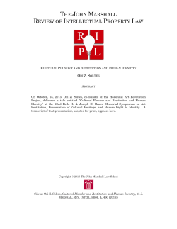 Cultural Plunder and Restitution and Human Identity, 15 J. Marshall