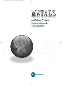 and Related Products Reference Materials Catalogue