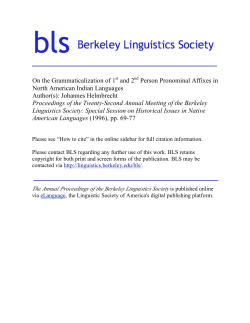 b Berkeley Linguistics Society