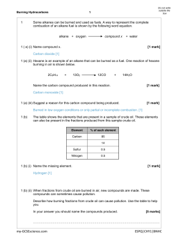 13. AQA C1 Burning Hydrocarbon Fuels Answers