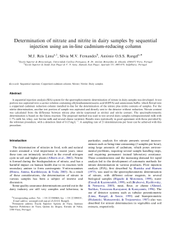 Determination of nitrate and nitrite in dairy samples by sequential
