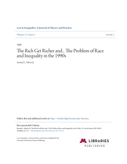 The Rich Get Richer and... The Problem of Race and Inequality in