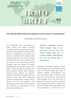 The Adriatic-Baltic-Black Sea Initiative as the revival of