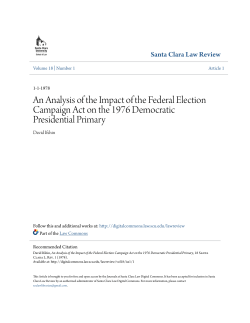 An Analysis of the Impact of the Federal Election Campaign Act on