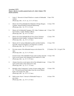 Accession # 2379 Muster rolls for Loyalists granted land on St