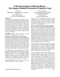 A Re-Interpretation of Marking Menus: The Usage of Gestalt