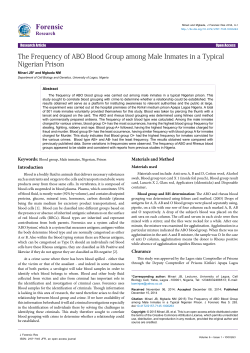 The Frequency of ABO Blood Group among Male Inmates in a