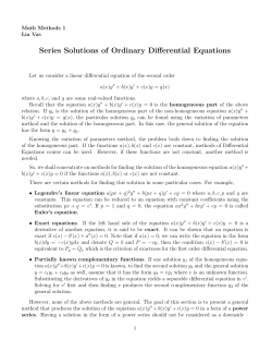 Series Solutions of Ordinary Differential Equations