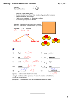 Chemistry 1 H Chapter 8 Notes Block 4.notebook