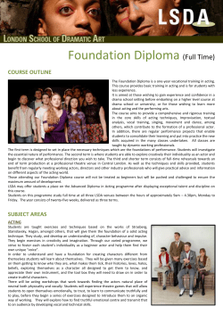 Foundation Diploma - London School of Dramatic Art