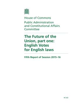 The Future of the Union, part one