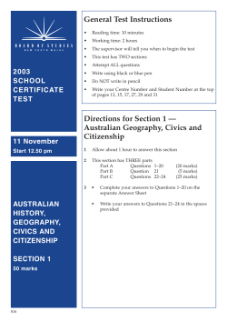 General Test Instructions Directions for Section 1 &mdash; Australian