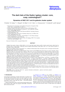 The dark halo of the Hydra I galaxy cluster: core, cusp, cosmological