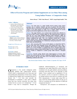 Effect of Exercise Program and Calcium Supplements on Low Bone