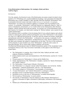 From Reformation to Reformations