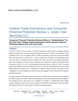 Federal Trade Commission and Consumer Financial