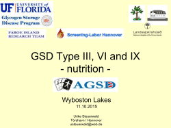 Nutrition recommendations for GSD III, VI and IX - AGSD-UK