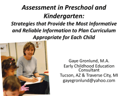 Assessment in Preschool and Kindergarten