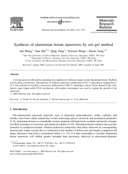 Synthesis of aluminium borate nanowires by sol–gel method