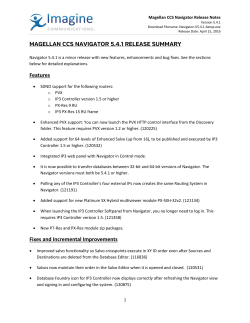 Magellan CCS Navigator Release Notes