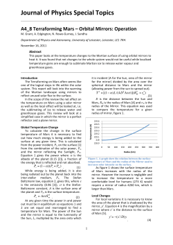Journal of Physics Special Topics
