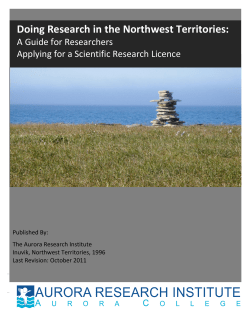 Doing Research in the Northwest Territories: