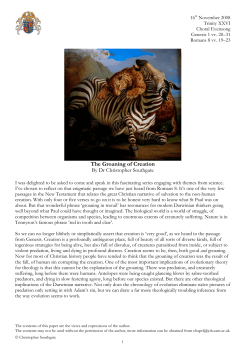 The Groaning of Creation