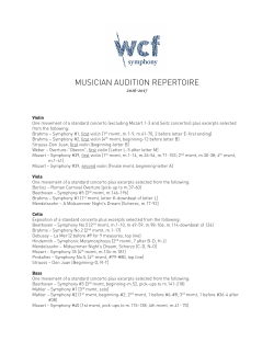 Audition Repertoire 2016