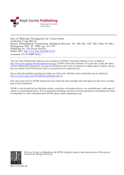 Uses of Molecular Phylogenies for Conservation