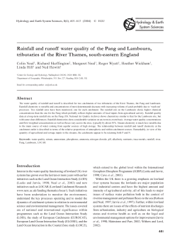 Rainfall and runoff water quality of the Pang and Lambourn