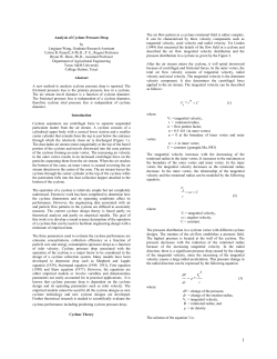 Analysis of cyclone pressure drop