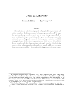 Cities as Lobbyists