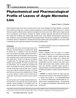 Phytochemical and Pharmacological Profile of Leaves