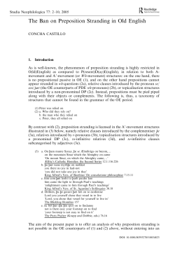 The Ban on Preposition Stranding in Old English